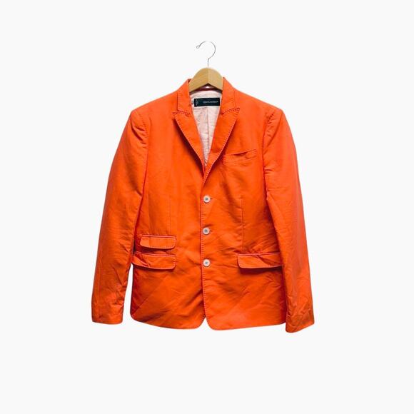 Dsquared2 Single-Breasted Orange Cotton Silk Blazer Men’s Size 48